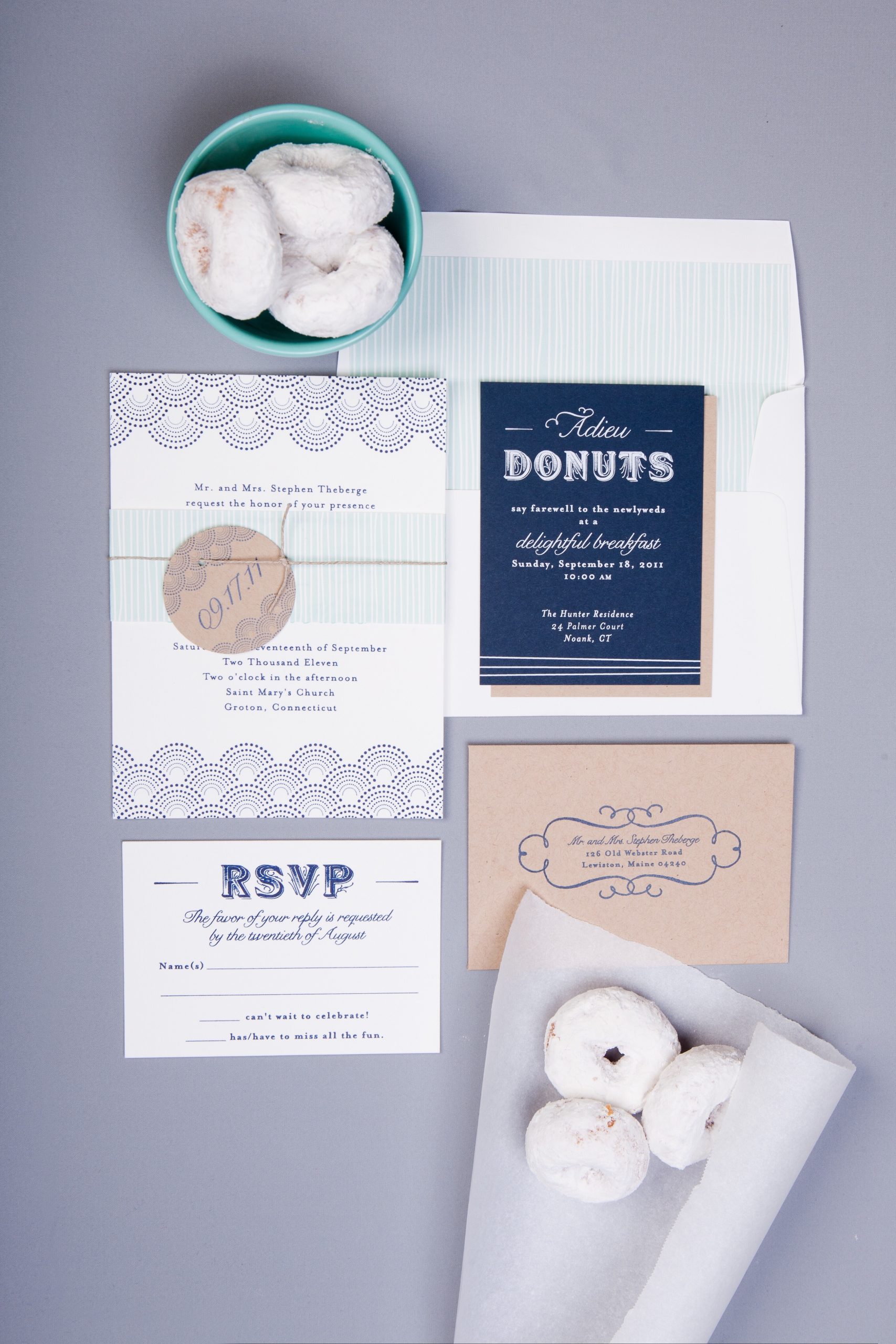 wedding invitations donuts