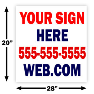 20x28 yard sign printing colors