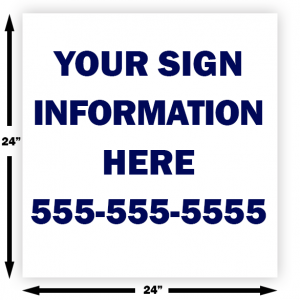 Yard & Bandit Signs 10mm Corrugated plastic heavy duty sign printing 24 x 24 single/double